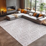 thumbnail of Carpetsale24 In- & Outdoor Teppich 200x290 cm – Wetterfester großer Teppich in Creme mit Rauten Design für Küche, Wohnzimmer