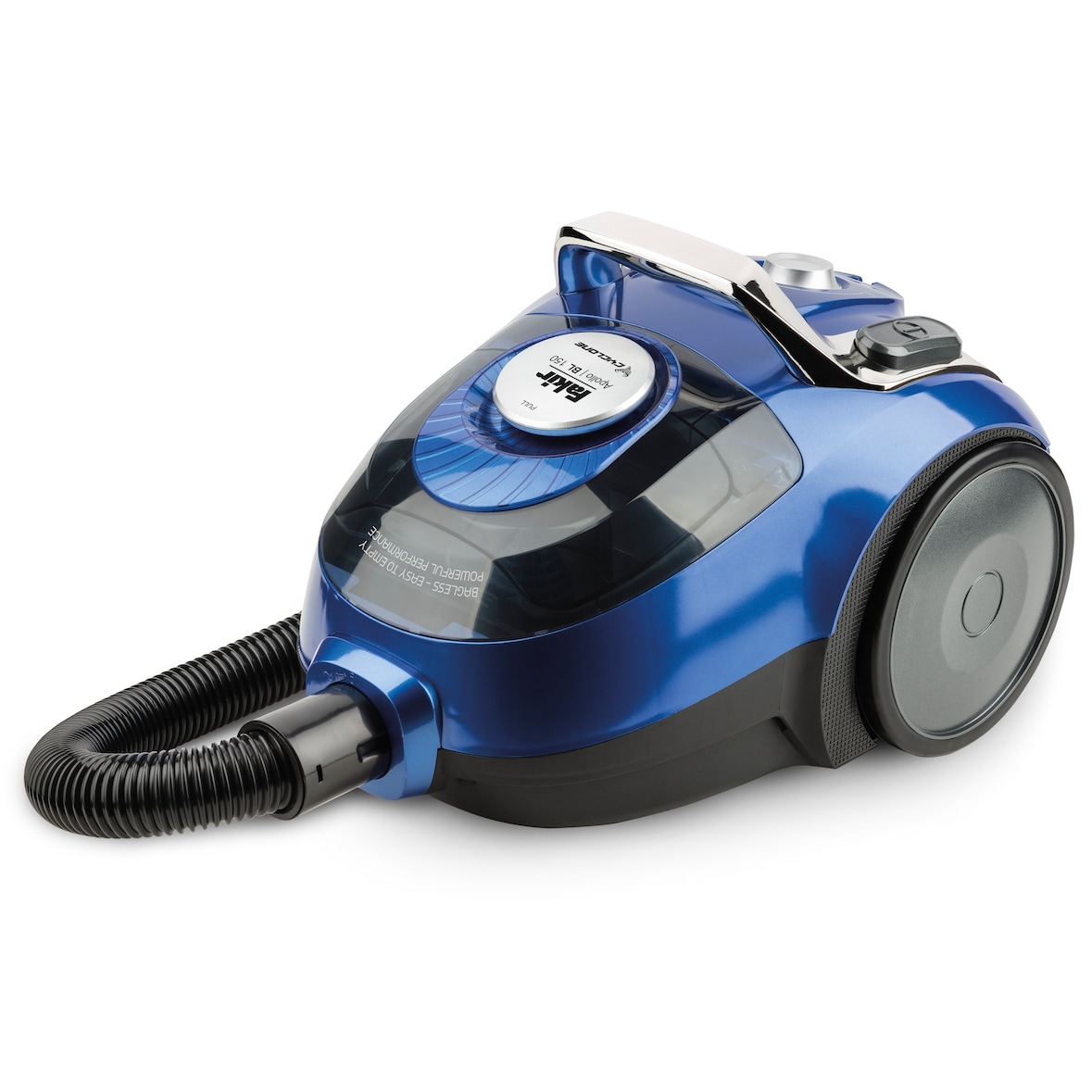 Fakir Apollo BL 150 - Beutelloser Staubsauger, Kompakter Staubsauger, leiser Staubsauger, Filter, Kombidüse 800 W, Blau/Silber