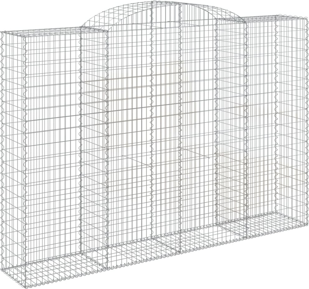 vidaXL Gabionen mit Hochbogen 7 Stk. 300x50x200/220cm Verzinktes Eisen