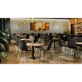 thumbnail of METRO PROFESSIONAL Mesa de restaurante Garrido, madera de fresno/acero, 80 x 80 cm, marrón claro/negro