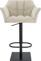 thumbnail of Barhocker SIHAR - Cord Creme 64x45x88 cm Schwarz | Barstuhl Mit Lehne Tresenhocker Tresenstuhl Kneipenhocker Kneipenstuhl