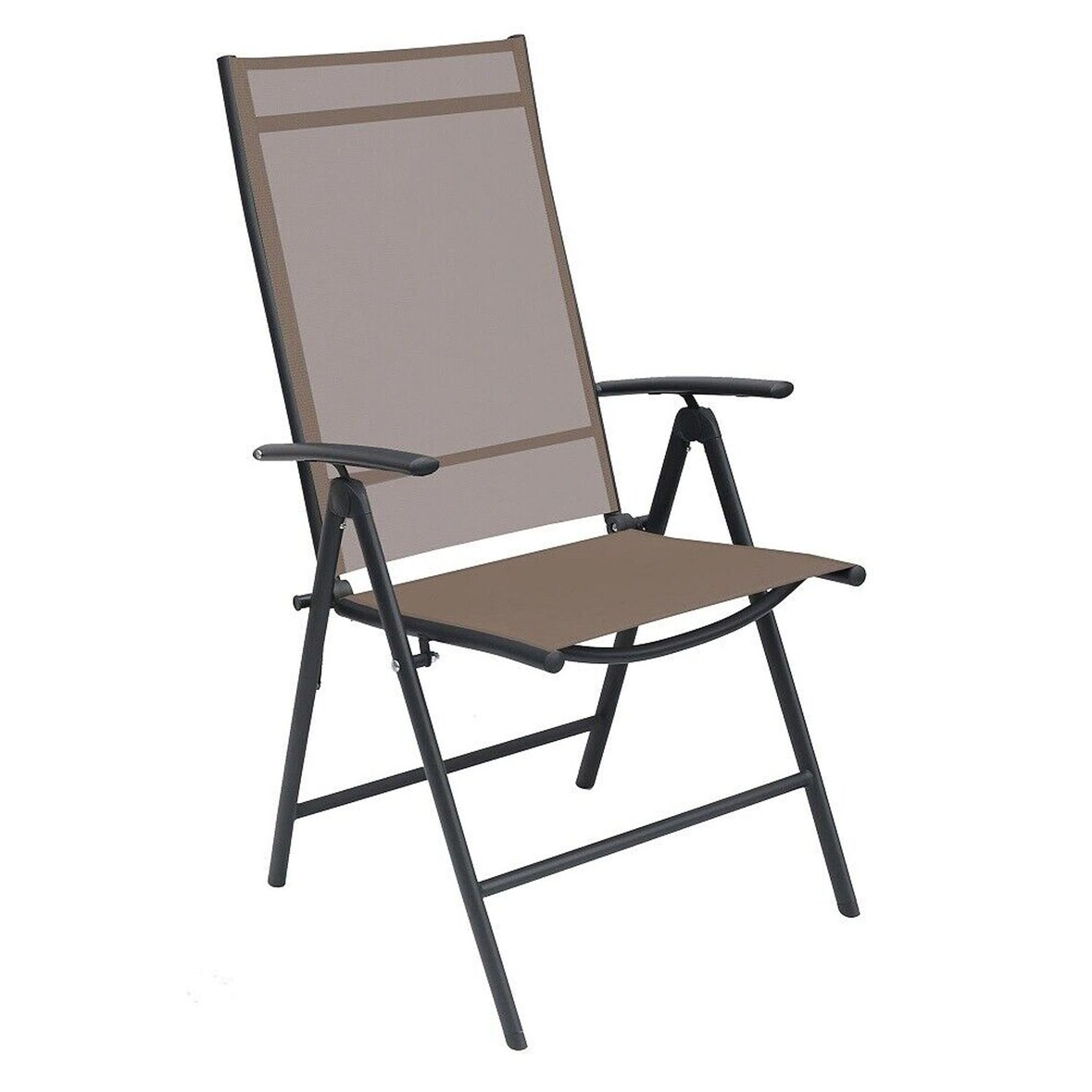 Hochlehner Klappstuhl Gartenstuhl Textilen Anthrazit Schokobraun 7 Pos