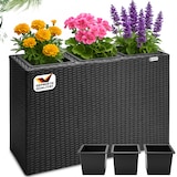 thumbnail of Deuba Poly Rattan Blumentopf Wasserabfluss Innentöpfe Schwarz
