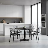 thumbnail of Set aus 2 Stühlen aus Polycarbonat, ergonomische Sitzfläche, stapelbar, modernes Design für Küche, Esszimmer, Bar, Restaurant – Zelda – Rauchgrau