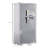 thumbnail of HOMCOM Armario de Medicinas Botiquín Gabinete de Primero Auxilios Acero Inox 3 Estantes Caja Colgante de Pared con Cerradura 25x12x48cm