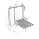thumbnail of Cama queen-size dobrável Kentaro de 120 cm com sofá e coluna em branco, cinza e azul claro