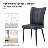 thumbnail of Essstuhl 2er Set Schwarz 89x45x44 cm mit PU Leder Bezug Rückenpolster und Metallbeinen, minimalistisches Design, komfortabel und stabil