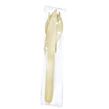 Garcia de Pou Set 4/1 Forchetta, Coltello, Cuchiaio, Tovagliolo 'Makan'  16 Cm Naturale Legno (100 Unità)