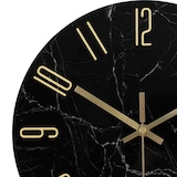 thumbnail of IvoQ Wandklok Marmerlook Zwart - Glas - Ø 30 cm - Stil Uurwerk - Modern & Goud