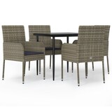 thumbnail of vidaXL 5-tlg. Garten-Essgruppe mit Kissen Schwarz und Grau Poly Rattan
