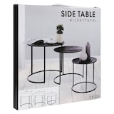 thumbnail of WellHome - Set van 3 bijzettafels in zwart melamine metaal Ø35Ø45Ø55cm