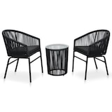 thumbnail of vidaXL 3-tlg. Bistro-Set mit Kissen PVC Rattan Schwarz