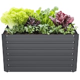 thumbnail of tectake Hoge plantenbak Blomma, 540l, verzinkt, 100x100x56cm - antraciet - 405624