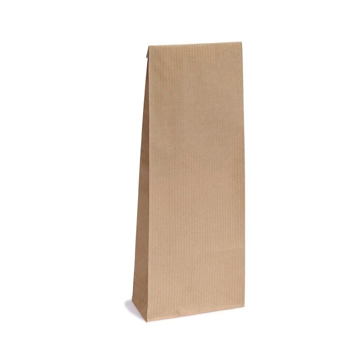 10x Blockbodenbeutel ohne Sichtfenster - 100g -  7 x 4 x 20,5 cm - Papiertüten Bodenbeutel Geschenktüte Papierbeutel Kraftpapier (100g – ohne F.)