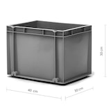 thumbnail of Caja Plástica Eurobox 26 litros Gris Cerrada 30 x 40 x 30 cm