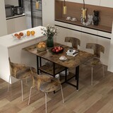 thumbnail of Klapptisch Stahl Braun 140x80x75 cm, ausziehbar mit 2 Ablagen und Rollen