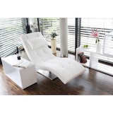thumbnail of SalesFever Relax ligstoel met nekkussen | hoes kunstleer | frame van roestvrij staal | B 60 x D 170 x H 82 cm | wit