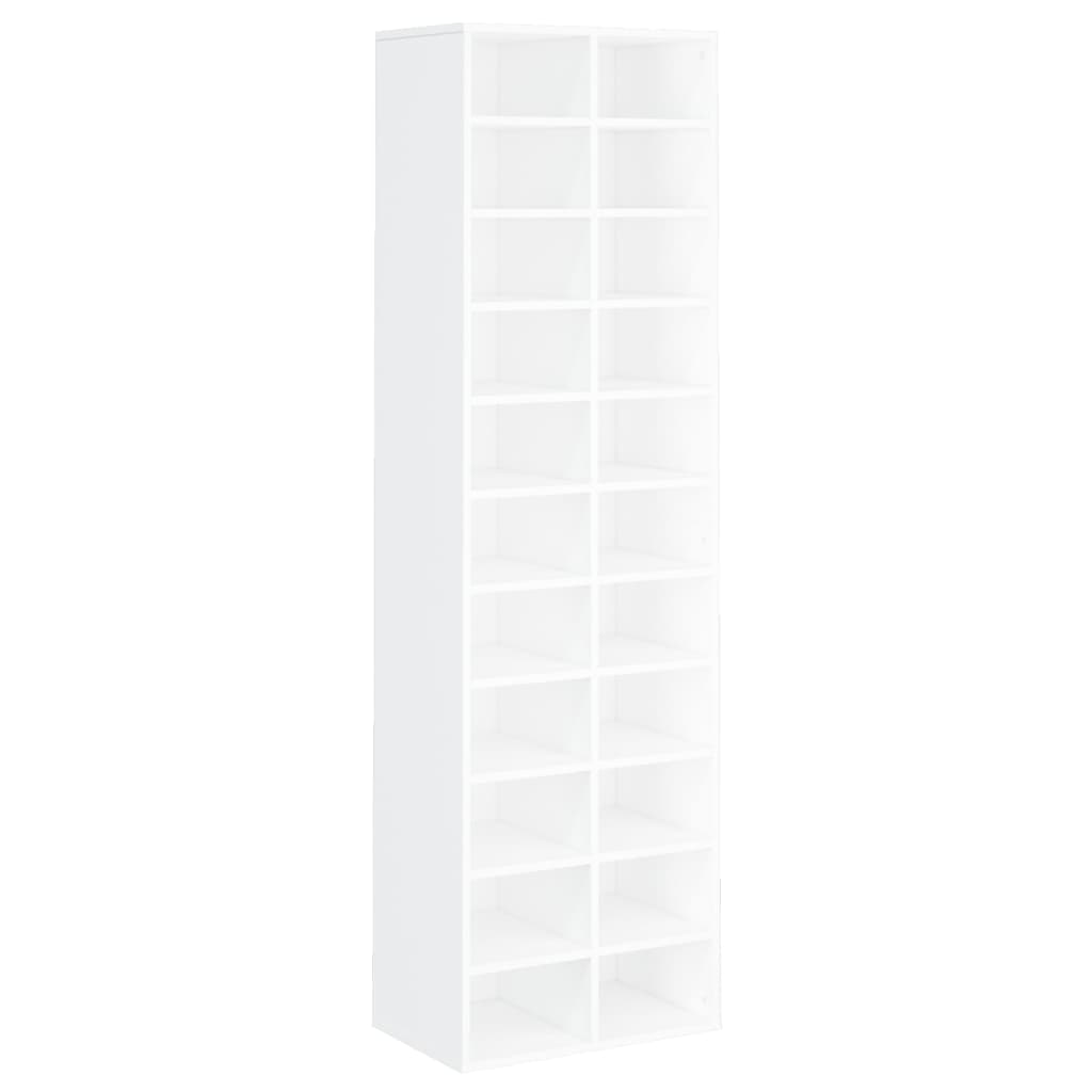 Mueble zapatero de madera blanco 54x34x183 cm