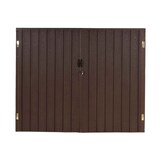 thumbnail of Mülltonnenverkleidung HWC-J29, Mülltonnenbox für Müllcontainer 660-1100L, WPC Metall 172x213x160cm ~ braun