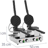 thumbnail of Royal Catering - Bubbel wafelijzer - 2 x 1400 W - 50 - 250 °C - Timer: 0 - 5 min -