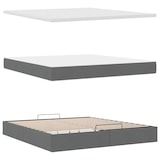 thumbnail of vidaXL Ottoman-Bett mit Matratze & LEDs Dunkelgrau 160x200 cm Stoff