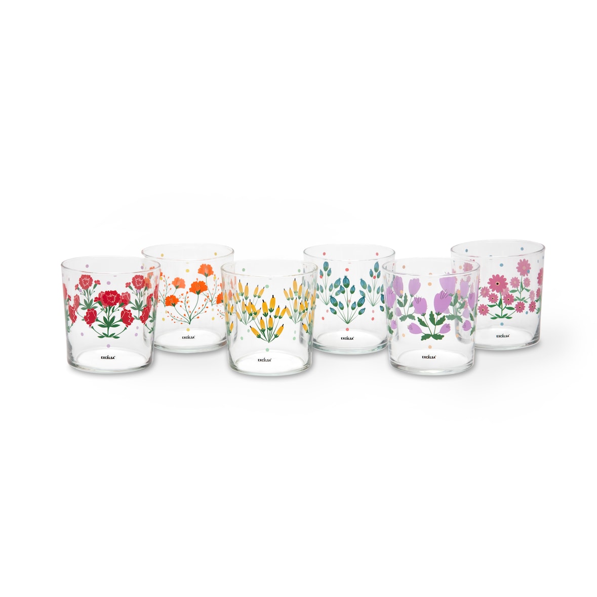 Excelsa set 6 bicchieri Arles vetro 35 cl multicolor