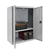 thumbnail of SimonRack Armario Metálico Garaje, 1 Estantes, 2 Puertas, 900x800x400 mm, Armario Oficina, Amario Multiusos, Gris Prelacado - Simonlocker
