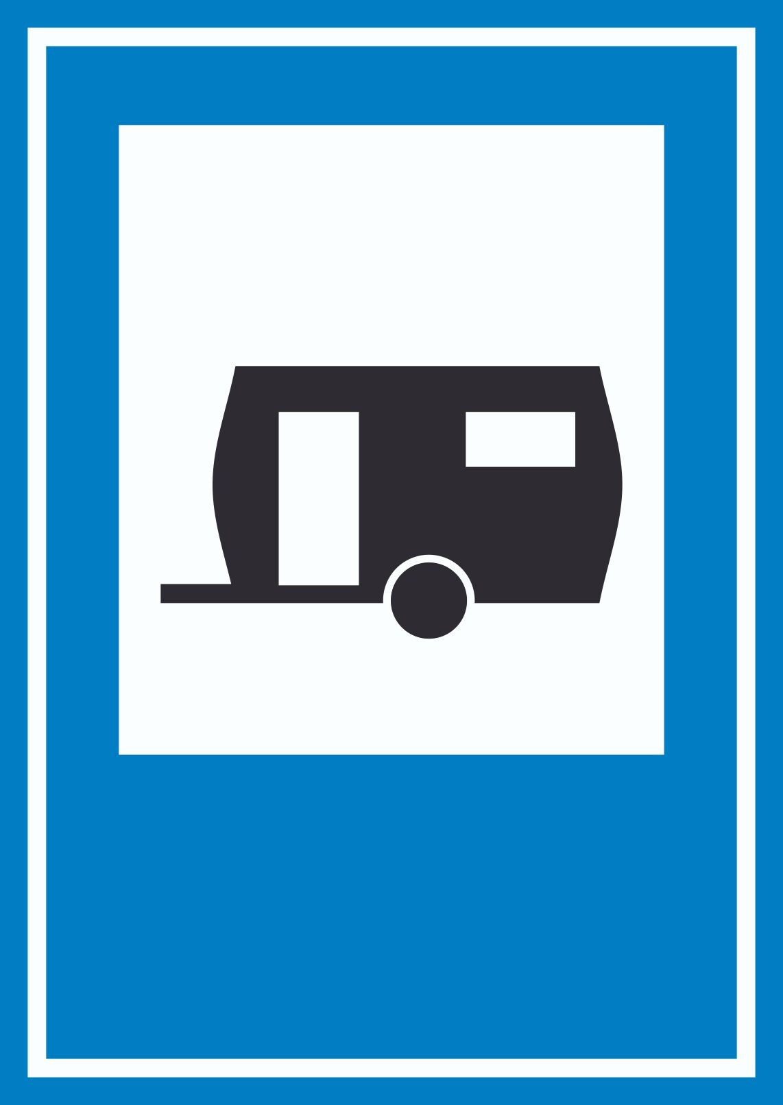 Wohnwagen Schild A6 Rückseite selbstklebend