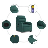 thumbnail of vidaXL Massagesessel mit Aufstehhilfe Dunkelgrün Stoff