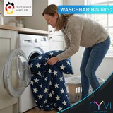 thumbnail of Winter Bettwäsche CozyStar Soft 2-teilig 1x Bettbezug 135x200 + 1x Kissenbezug 80x80 Sterne Petrol