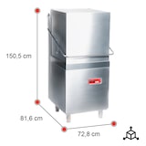 thumbnail of Romux® Lavavajillas Industrial Cúpula 50x50 cm con Bomba de Abrillantador y Detergente | Lavavajillas Capota Hostelería Profesional para Restaurantes