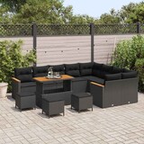 thumbnail of vidaXL Garten-Sofa-Set mit Kissen 13 pcs Schwarz Poly Rattan