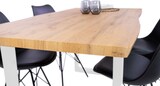 thumbnail of Esstisch Baumkante Holz-Optik Wildeiche 160 x 85 U-Gestell weiß JOSY