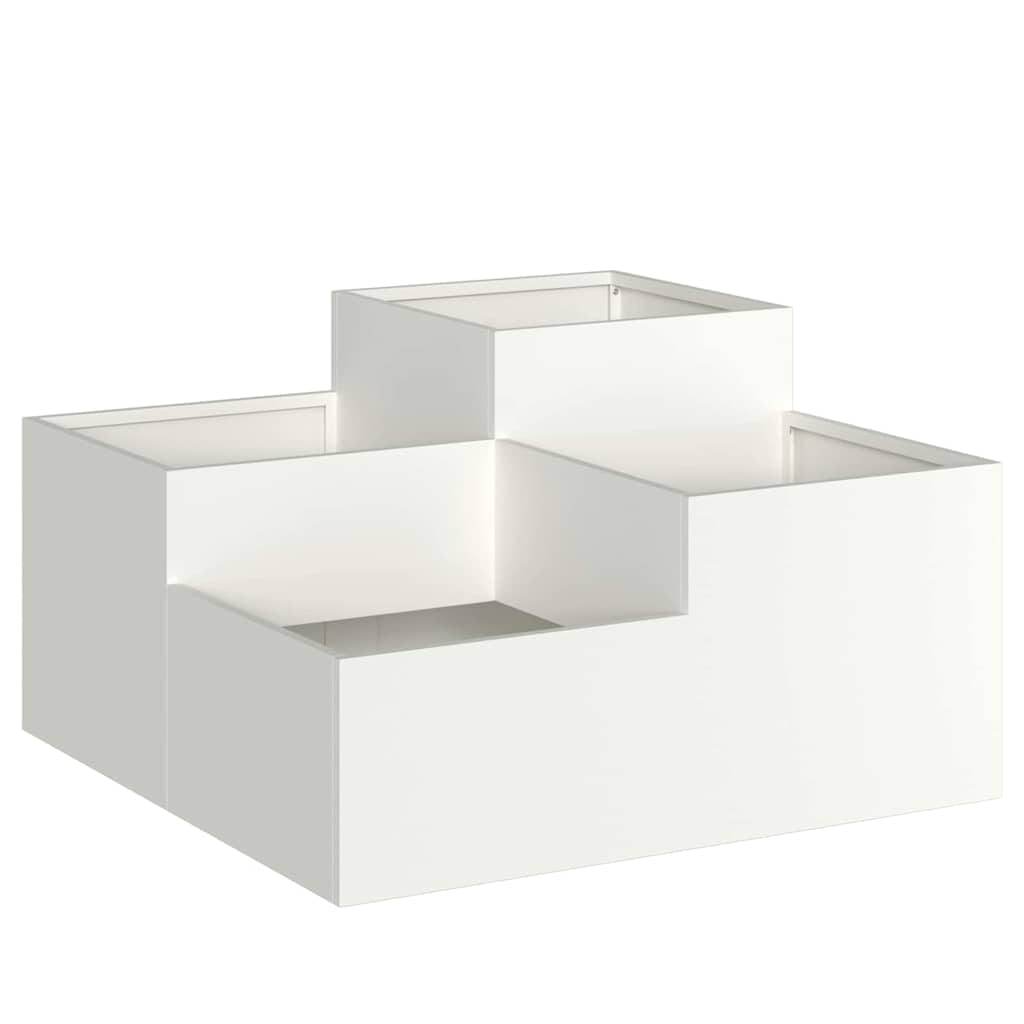 vidaXL Gartenblumentopf Weiß 80 x 80 x 48 cm Stahl
