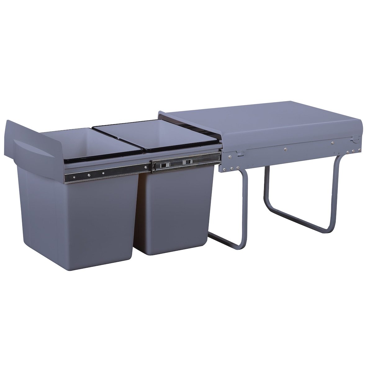 Kitchen Move Papelera empotrada deslizante HYPE 36L Plástico Gris