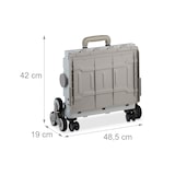 thumbnail of Relaxdays Einkaufstrolley Treppensteiger, klappbar, Einkaufskorb mit Rollen, Deckel, Teleskopgriff, bis 50 kg, weiß/grau