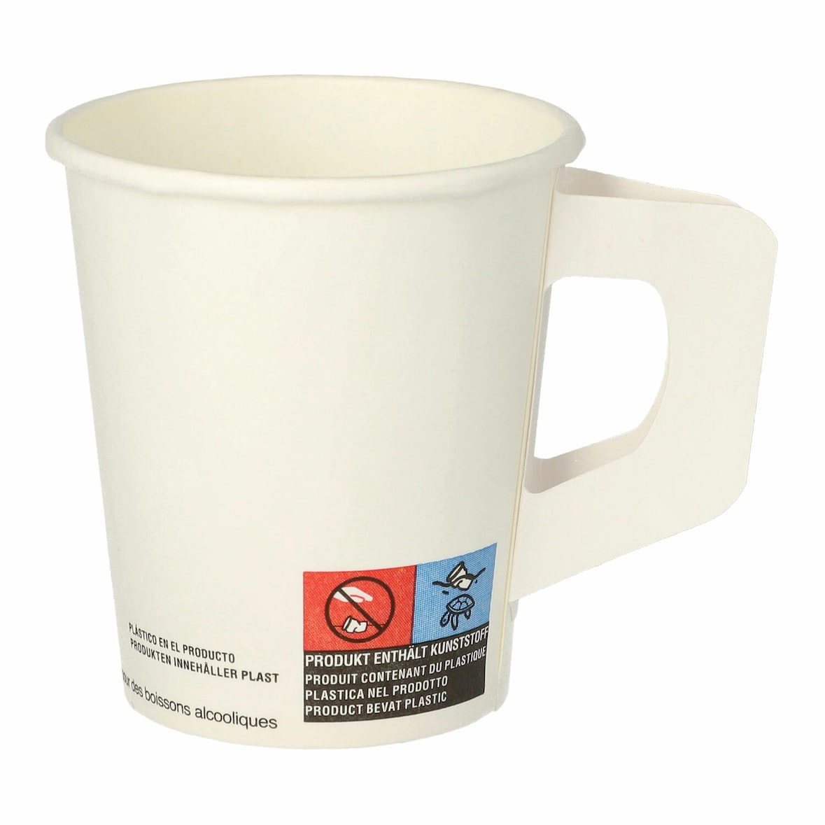 80x Henkelbecher Kaffeebecher weiß Pappe beschichtet 180 ml