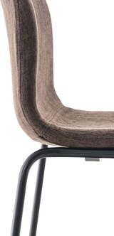 thumbnail of CHEFGASTRO 2er Set Barhocker MAUI Stoff 4-Fuﬂ Gestell Schwarz HxBxT 100x43x48cm Stoff Braun Barstuhl