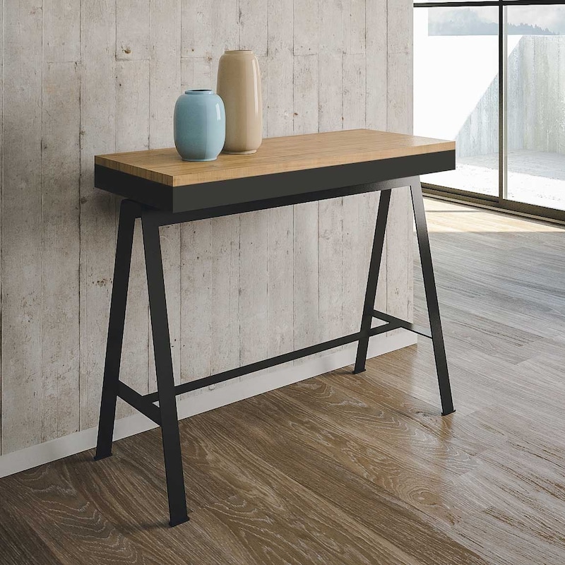 Consola extensible 90x40/196 cm Small Evolution Bench Estructura Roble ...