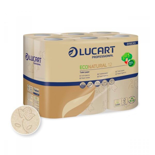 Papier toilette écologique rouleau eco natural lucart 12 rouleaux 200 f LUCART