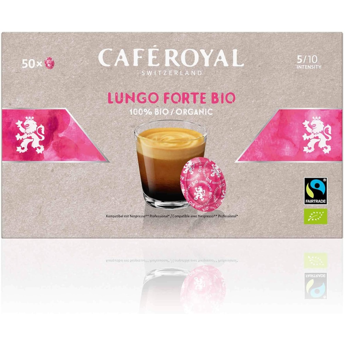 Café en Dosettes - Café Royal Pro | 6 x 50 - Compatibles avec les Machines à café Nespresso®* Professional - Saveur Lungo Forte BIO