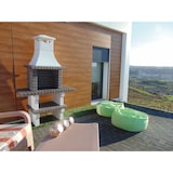 thumbnail of BBQ GRAY - Barbacoa con 2 baldas, construido con ladrillo gris y cemento refractario - 122x58x202cm