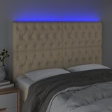 thumbnail of vidaXL LED Kopfteil Creme 160x7x118/128 cm Stoff