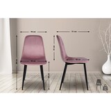 thumbnail of DELUKE® Esszimmerstühle 4er Set MOVI - Pink Samt, Metall 88x44x51cm Esszimmerstuhl Stuhl Esszimmer Küchenstühle