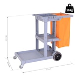 thumbnail of HOMCOM Carro de Limpieza con Bolsa 100L Profesional y Multifuncional para Colectividades Hotel Hostal con 3 Bandejas y 1 Plataforma 113x50.5x96.5cm