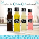 thumbnail of 20 mini glazen flessen 100ml met zwarte schroefdeksel voor olie, azijn, alcohol, sauzen en monsters