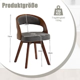 thumbnail of Merax Esszimmerstuhl 2er Set, 360° drehbar, Buchenholz & Graues Kissen