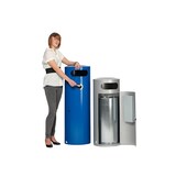 thumbnail of PROREGAL Kombiascher mit Einflügeltür | Ascher innen | 70 Liter, HxBxT 104,5x42x42cm | Verzinkter Stahl | Blau | Mülleimer Aschenbecher Abfalleimer