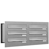thumbnail of AL Briefkastensysteme 6 Fächer Premium Edelstahl Durchwurf Briefkasten Anlage für Post A4, robust, wetterfest, Artikelnummer: 132V6DV2