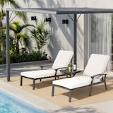 thumbnail of Merax Sonnenliege Garten Alu Liegestuhl verstellbar wetterfest mit Polster Outdoor Relaxliege Rückenlehne mehrfach verstellbar, Beige